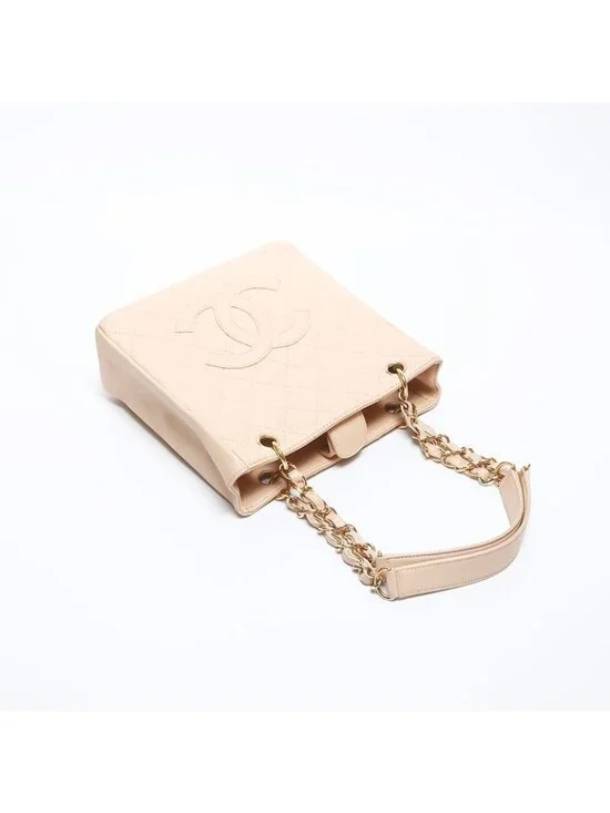 Chanel Shoulder Bag CC Logo Quilted Caviar Leather Chain - Picture 9 of 10